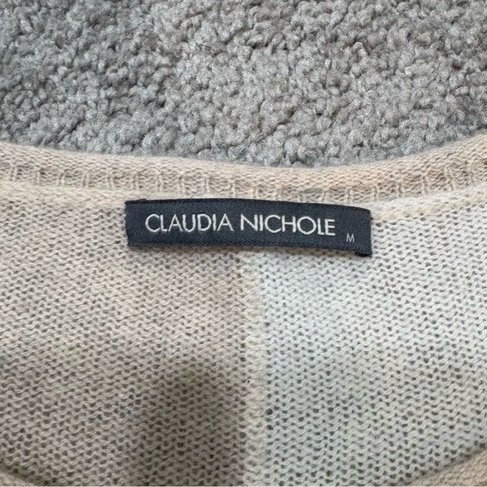 Neutral Soft Cashmere Women’s Color Block Sweater - Picture 2 of 8